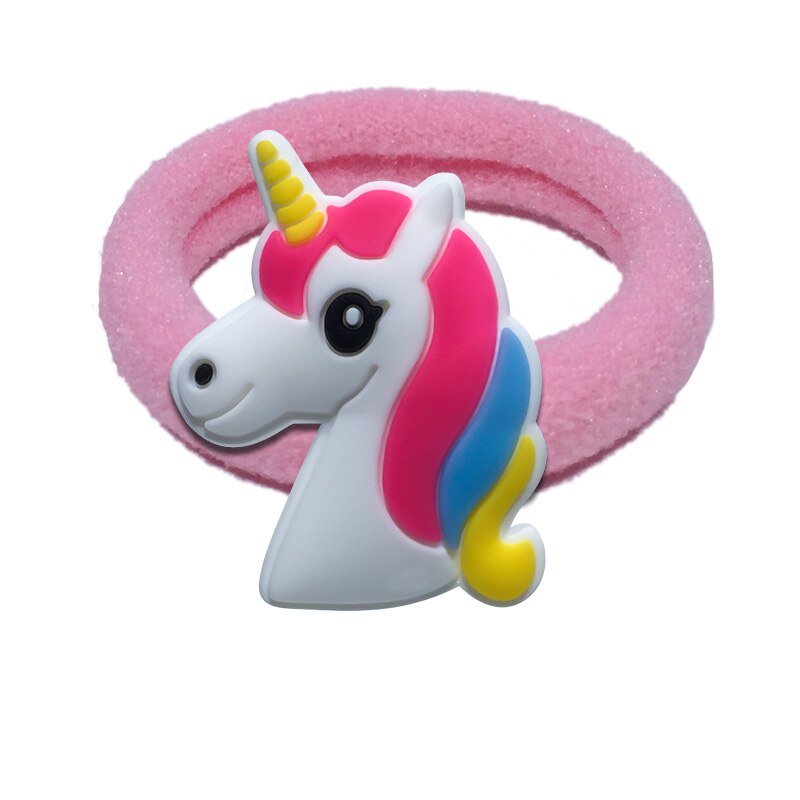 Eenhoorn Elastische Haarbanden Kids Rubber Hoofdbanden Haar Clips Haarspelden Meisjes Hoofddeksels Kinderen Haaraccessoires: 1PCS  3710-01