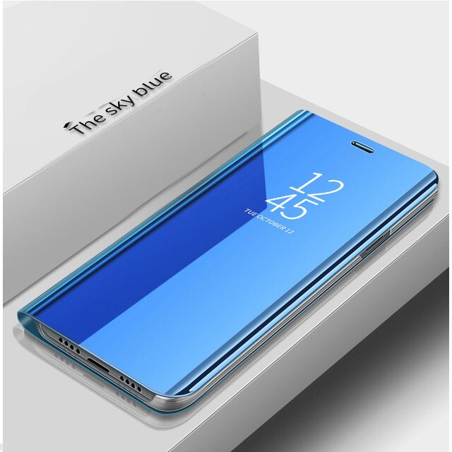 Slimme spiegel flip telefoonhoesje voor samsung galaxy  a30s a30 s hoesje samsung sansung  a 30 s 30s a305f a307f 6.4 '' standaard hoesje: A30 / Lichtblauw