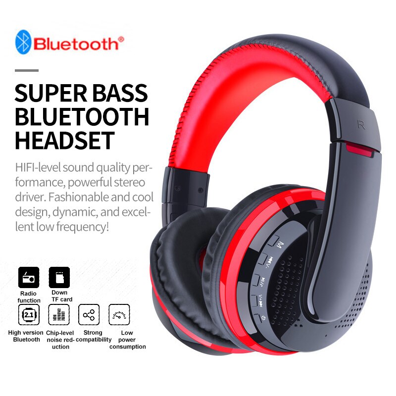 MX666 Wireless Headset Head-mounted Bass Stereo Auriculares bluetooth Support Micro SD TF Card Microphone Gaming Earphone
