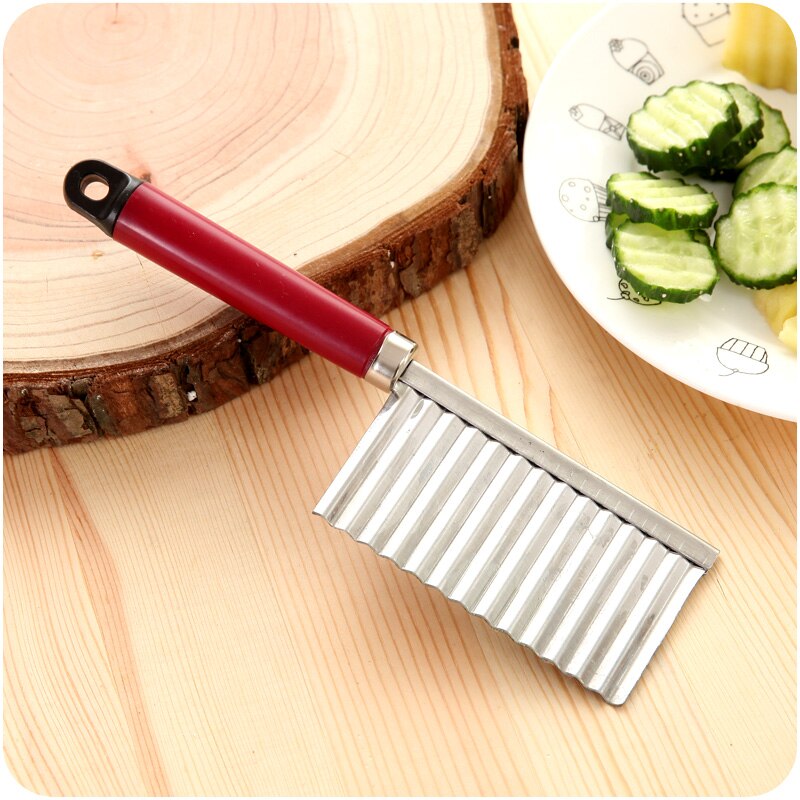 LMETJMA French Fry Cutters Potato Dough Waves Crinkle Cutter Slicer Potato Cutter Slicer Vegetable Carrot Chip Blade PY0047