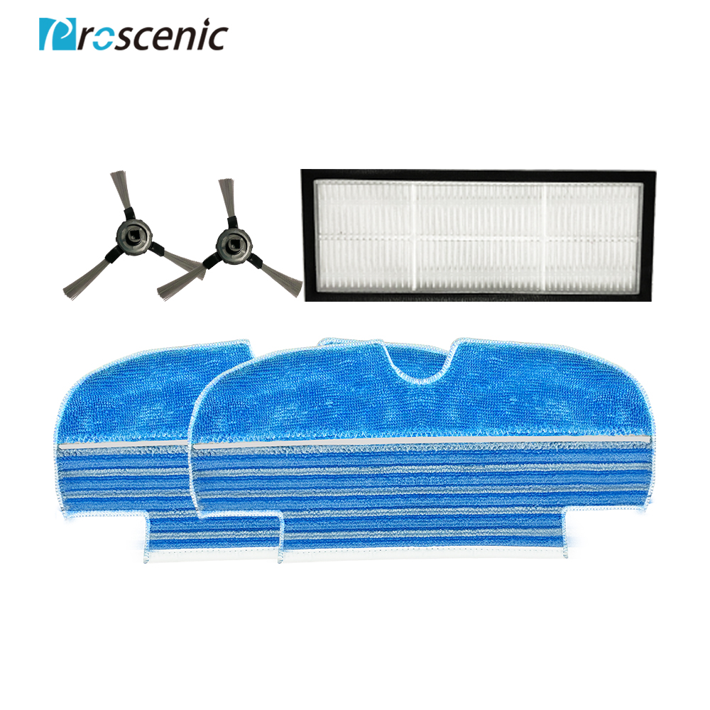 Proscénic 880L/D500/D550 Robot nettoyant accessoires serpillière 2 pièces brosse latérale 2 pièces filtre HEPA Kits 1 pièces