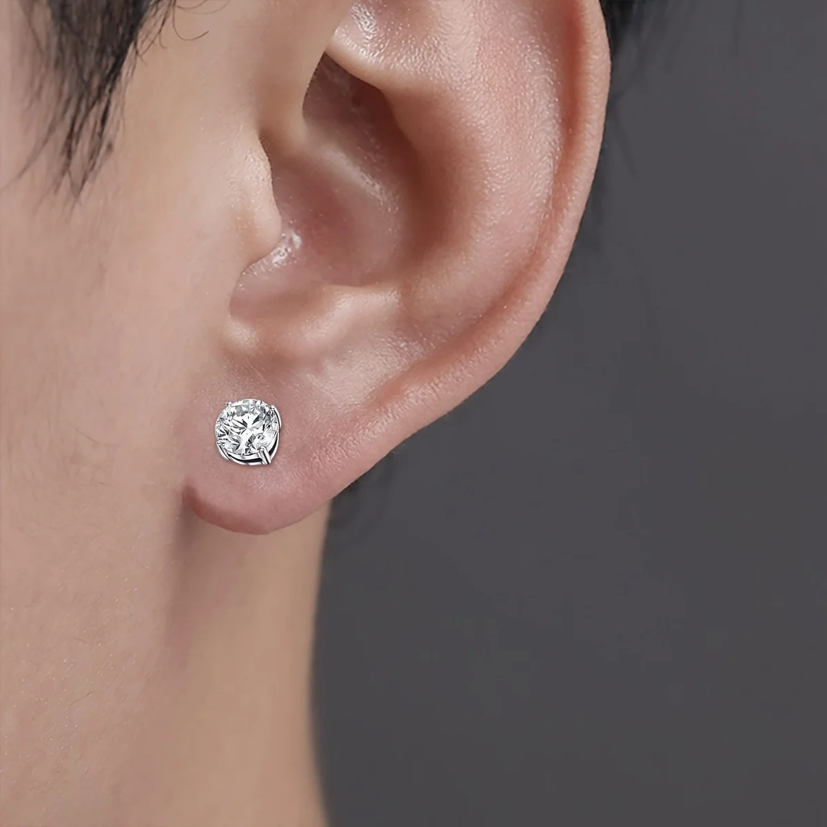 1 par de brincos magnéticos fortes de cristal para homens e mulheres, brincos punk redondos com zircônia magnética, joias sem piercing