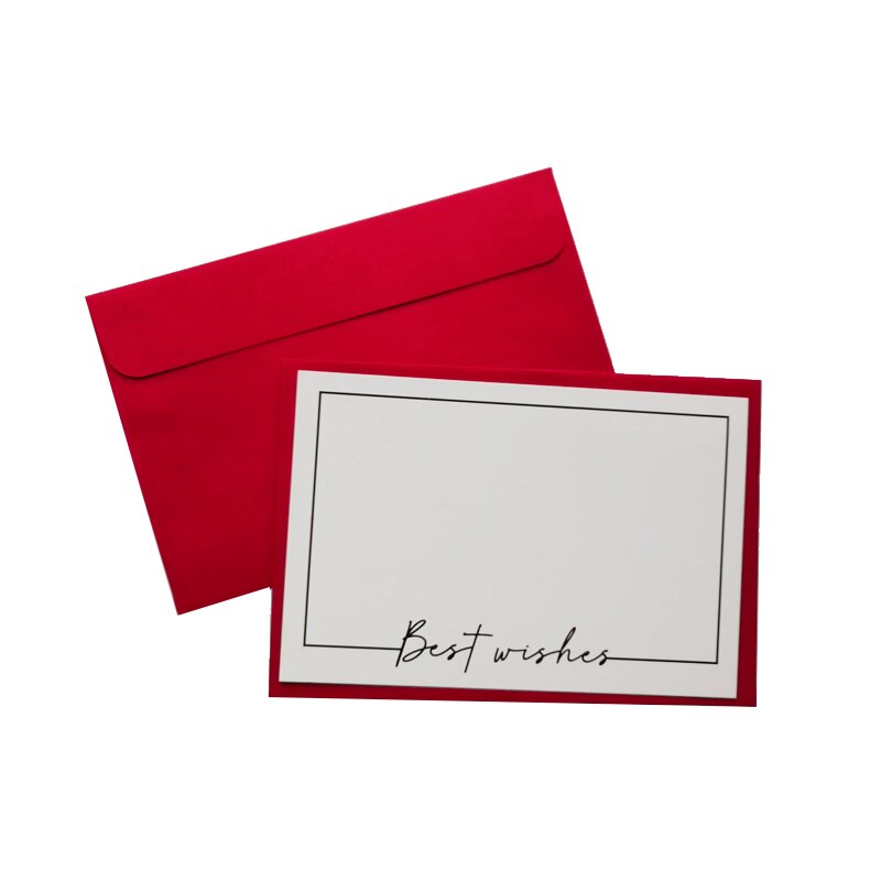 5set DIY handwritten Blank greeting Paper Cards Birthday Greeting Card with envelope wedding invitations: best wish 2
