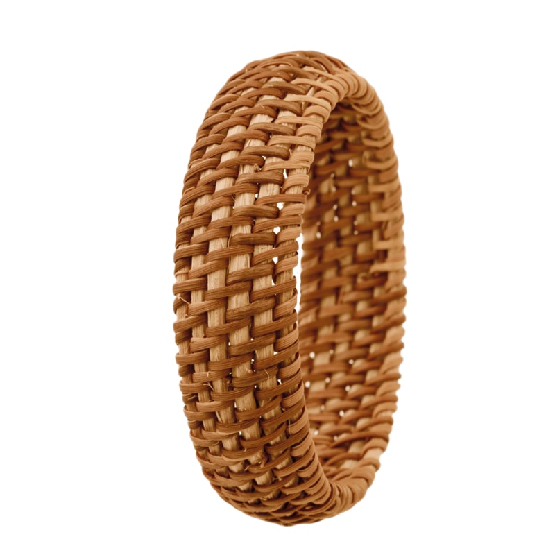 Etnische Stijl Hand Geweven Rotan Armband Eenvoudige Grote Ronde Rotan Armband Dames Sieraden