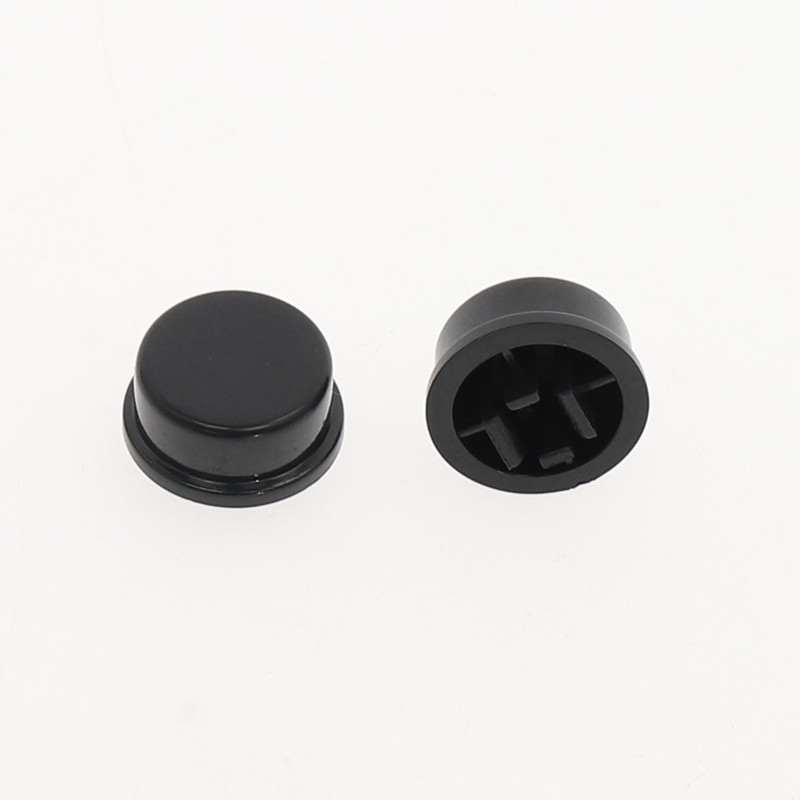 Juego de tapas de botones táctiles redondas, 9,58x5,1mm, para interruptor Micro Tact de 12x12x7,3mm, para Arduino, 50 Uds.: Black