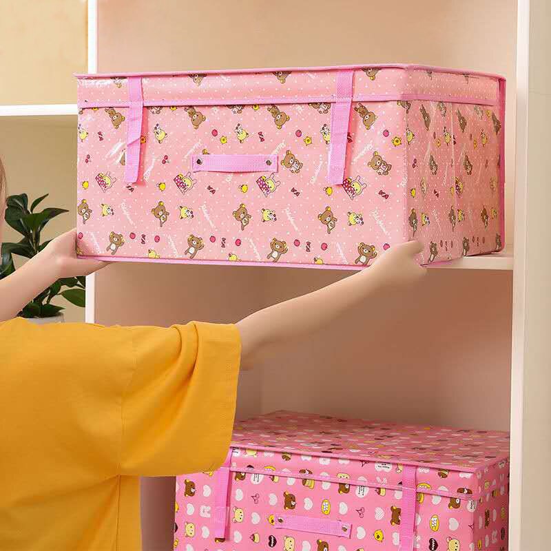 Foldable storage package box: Pink Bear / Large 60x50x40