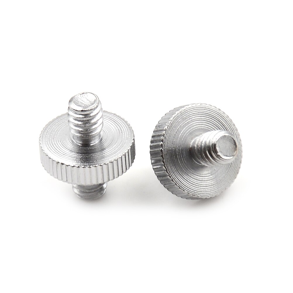 2Pcs Rvs 1/4 "1/4" Male Naar 1/4 "Mannelijk Schroefdraad Adapter Schroefdraad Foto Accessoires