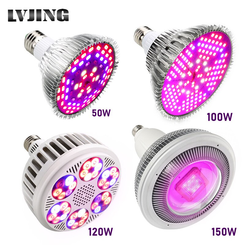 Full Spectrum 50W/100W/120W/150W AC85~265V UV+IR E27 LED Grow Light For Flowering Plant and Hydroponics System LED Aquarium Lamp