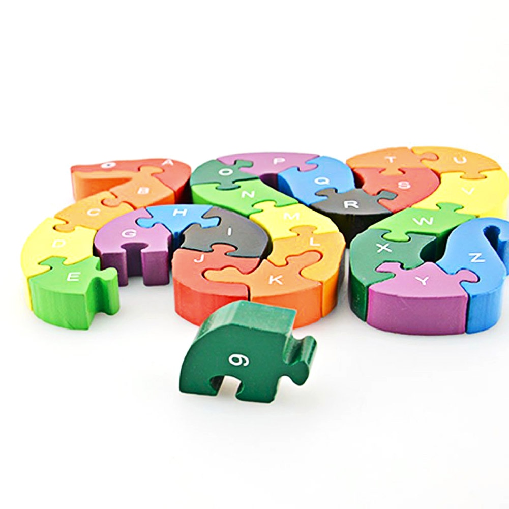 Børn legetøj puslespil 26 engelsk alfanumerisk dejlig slange puslespil legetøj