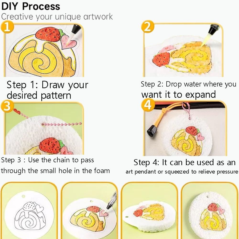 DIY Kids Magic Puffy Paint With Easel Handicraft Foam Texture Blank Painting Paper With Drawing Pens Magic Texture Painting Kit