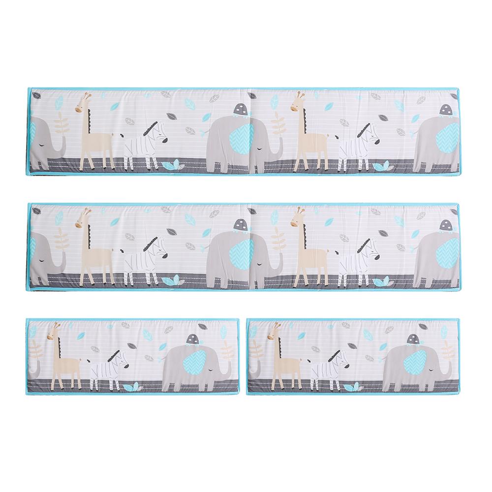 5 stk bomuldsgrå baby pige drenge sengetøj sæt til børn vugge værelse dekoration  (4 kofangere + sengetøj)