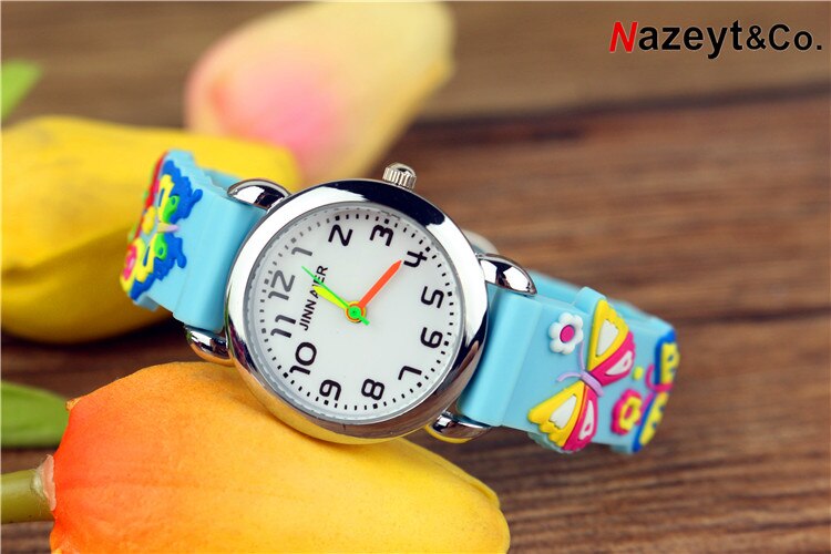 kids horloge kinderen 3D eenvoudig siliconen band sport horloge jongens en meisjes horloge: Sky Blue