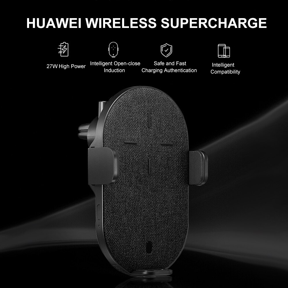 Huawei-cargador de coche inalámbrico de carga rápida, soporte de teléfono estándar Qi de 27W, carga rápida para P40 Mate 30 Pro iPhone 11