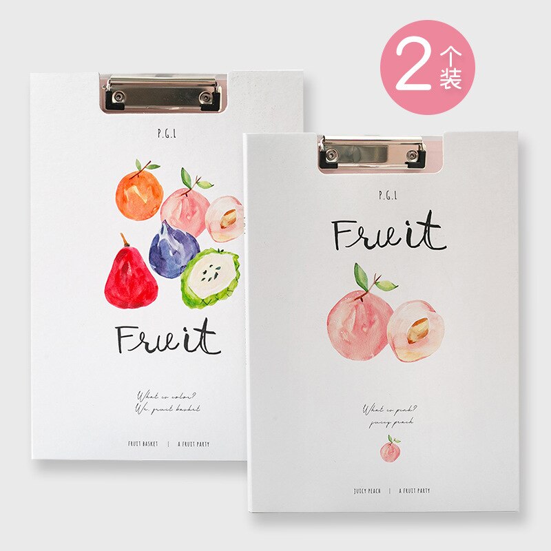 2pcs/set Cartoon A4 Flip Clip Student Cute Paper Clipboard Folder Pad for Office Supply Writing Clipboard Stationery School: C