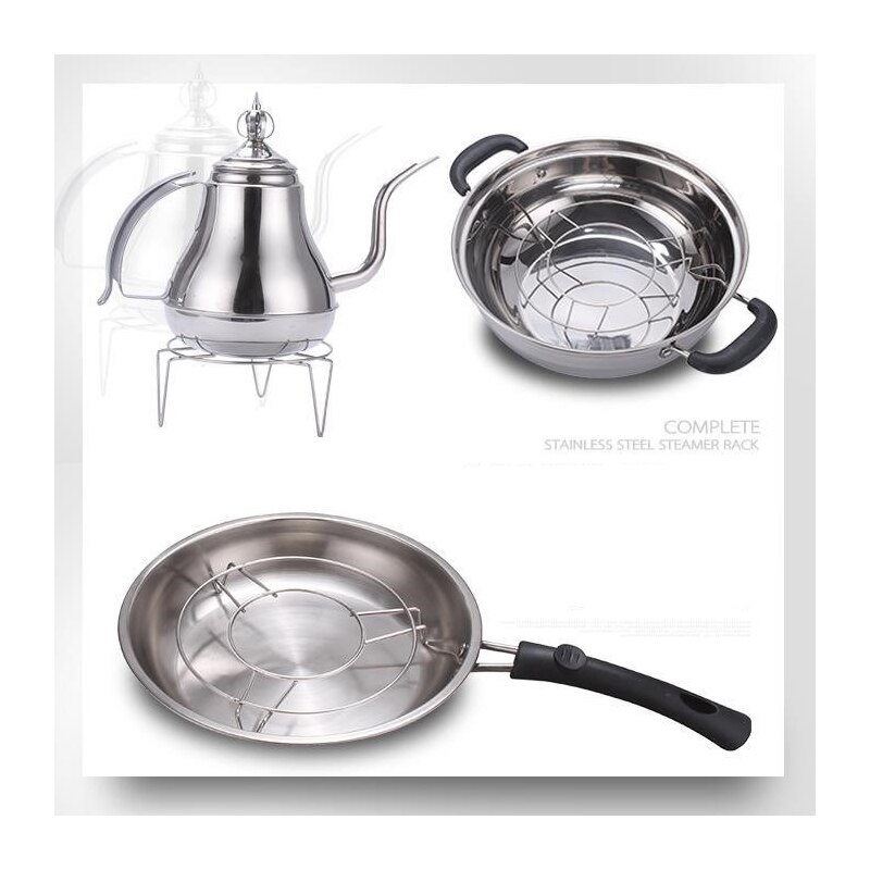Estante de vapor de acero inoxidable para cocina, escurridor eléctrico de cuatro esquinas para cocinar arroz, rejilla humeante de bajo pie