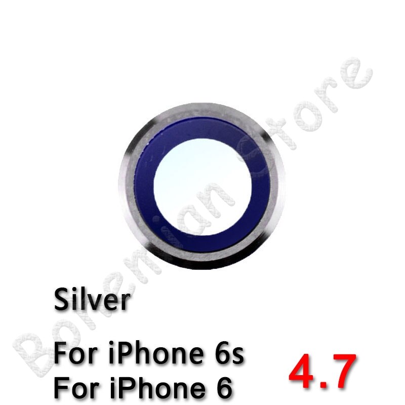 Para iPhone 6 6s Plus, cristal de zafiro, cámara trasera, Lente de Cristal, anillo, cubierta, piezas de repuesto originales: 6s Silver