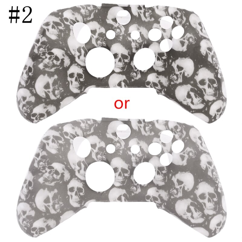 Schedel Patroon Siliconen Gamepad Cover + 2 Joystick Caps Voor Xbox One X S Controller