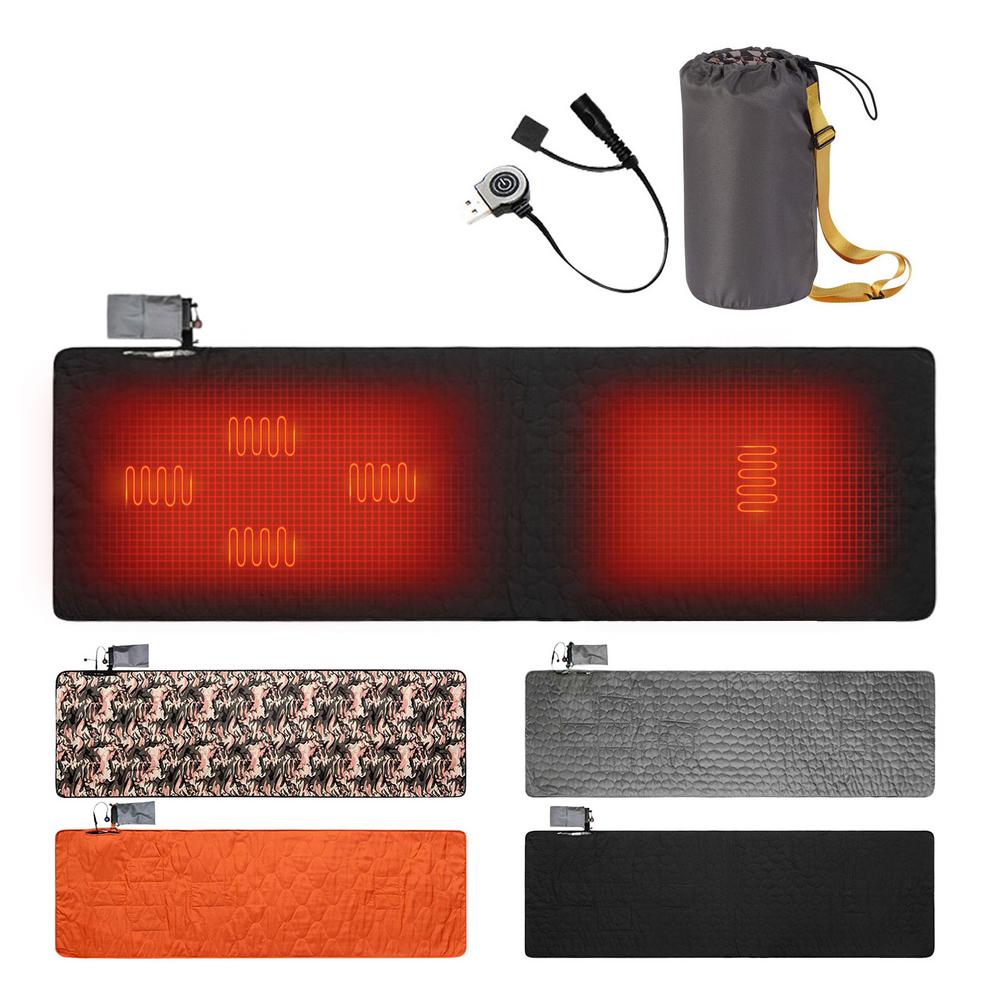 5Zones Electric Blanket 198x61 Thermostat Tent Single Sleeping Bag Heating Pad Outdoor Camping Usb Powered Heating Blankets Mat