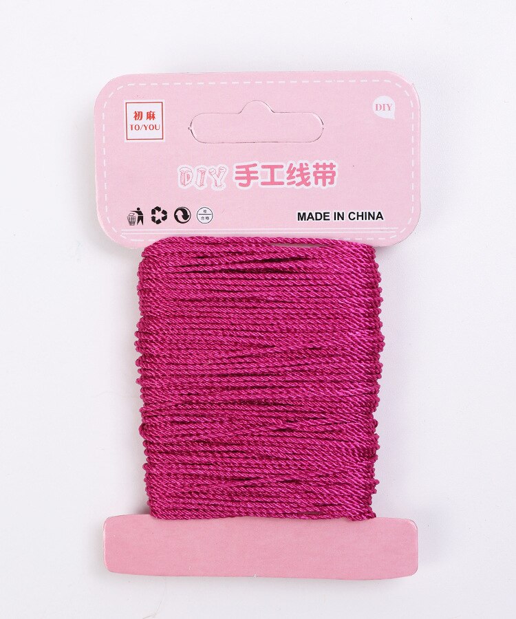 1.5mmx20m Hand knitting Jute Rope for Handcraft Supplies Packaging Stuff Bouquet wrapping: 01  Rose red