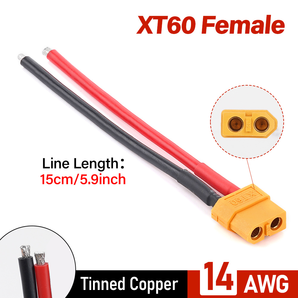 2 Stück xt60 14awg 15cm Anschluss kabel für Ladegerät Profi Ladekabel Motor- Einlauf leitung Stecker oder Buchse Batterie anschluss stecker