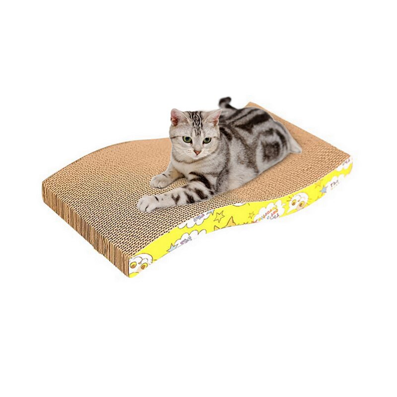 Cat Scratch Board Pad Grinding Nails Interactive Protecting Furniture Cat Toy Large Size Cat Scratcher Toy Cardboard