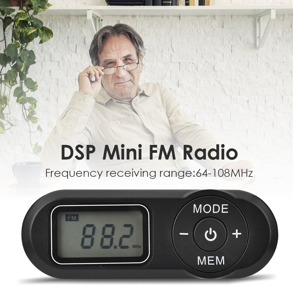 Pocket Mini Radio LCD Digital Display Retro Rechargeable FM Player Receiver for Outdoor Walking Portable Audio &amp; Video