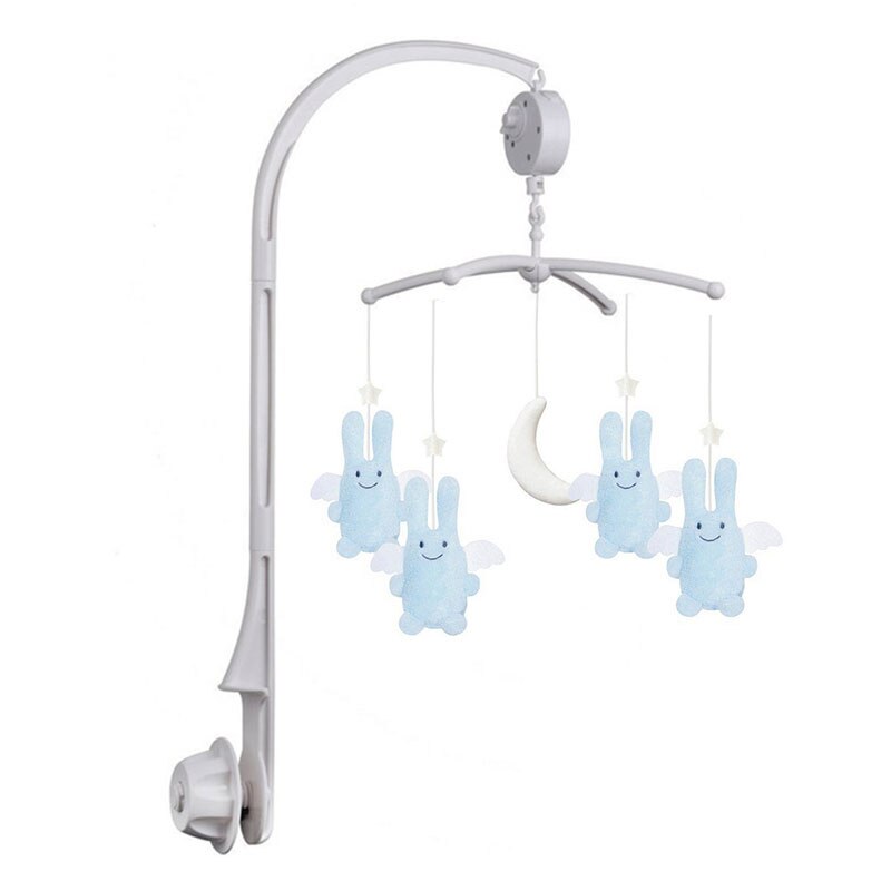 Mobiele Baby Wieg Houder Babybedje Mobiele Bed Bel Opknoping Speelgoed 360 Graden Draaien Beugel Wind-Up Music Box baby Rammelaar Speelgoed: Bruin