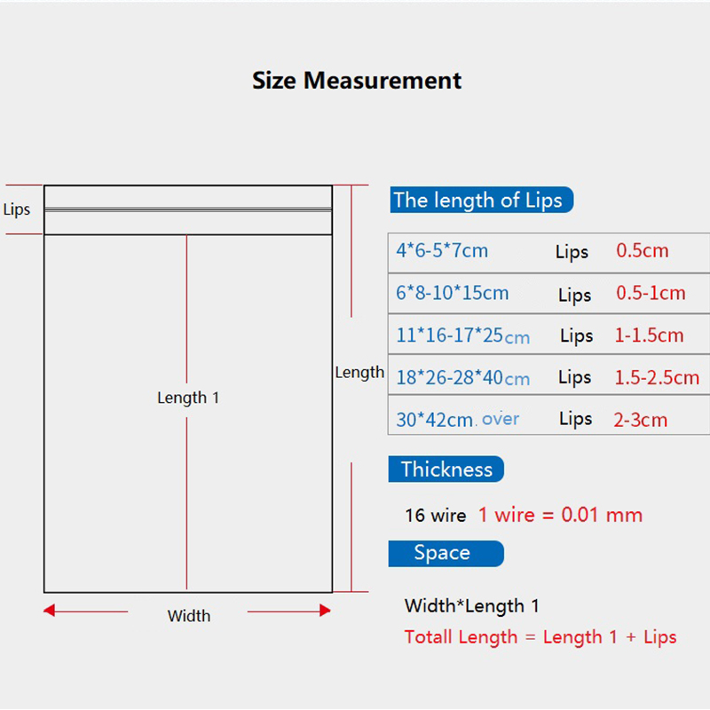 0.16mm Thick Zip Lock Bag Plastic Ziplock Transparent Pouch Poly Zipper Bag Hard Durable Resealable Self Sealing Storage Bag