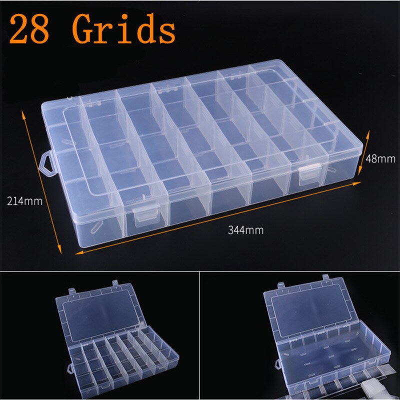 Adjustable 3-36 Grids Compartment Plastic Storage Box Jewelry Earring Bead Screw Holder Case Display Organizer Container: D12