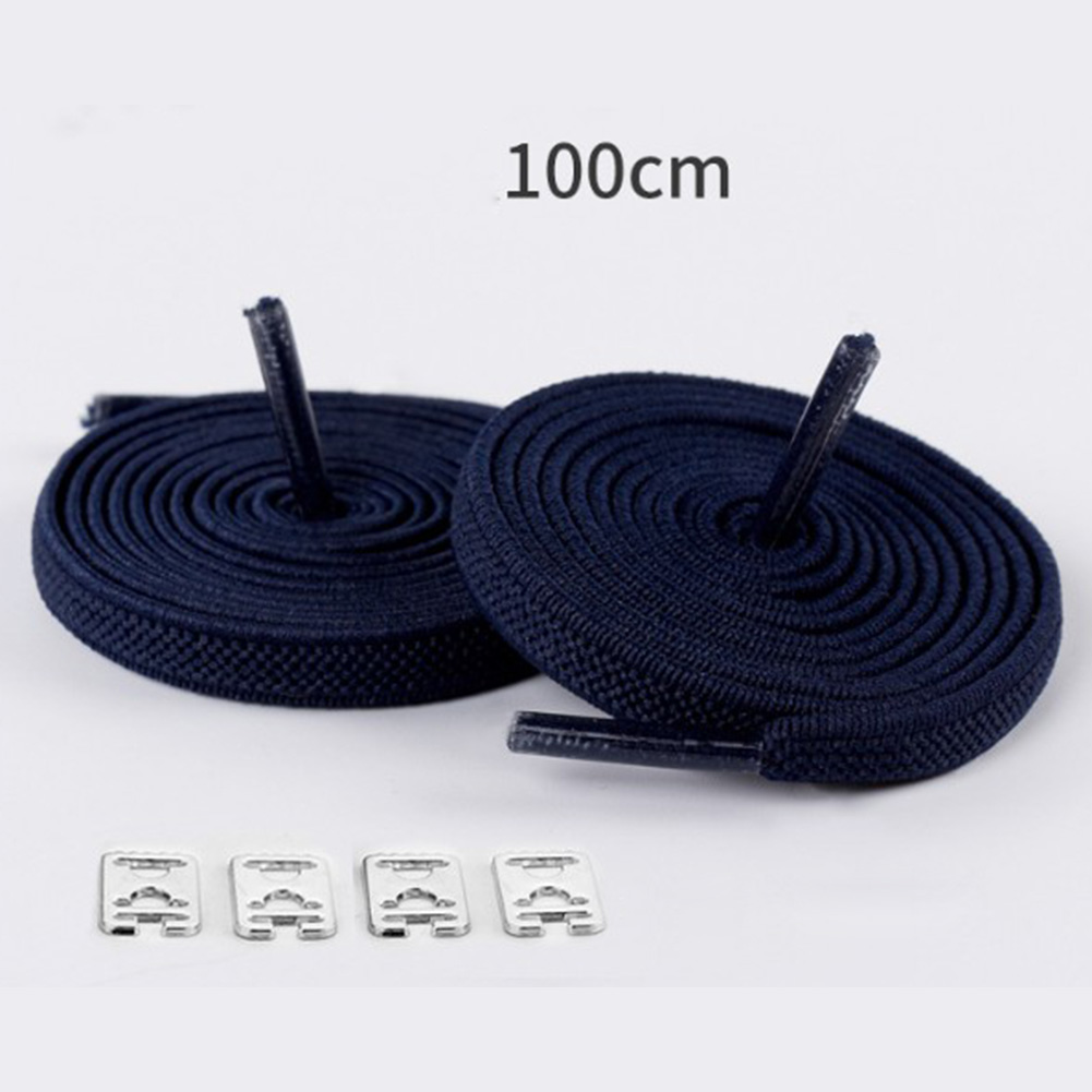 1 par 100cm uden binde elastiske snørebånd strækbare gummisnørebånd voksne børn hurtige og nemme sneakers elastiske snørebånd cordones: Flåde
