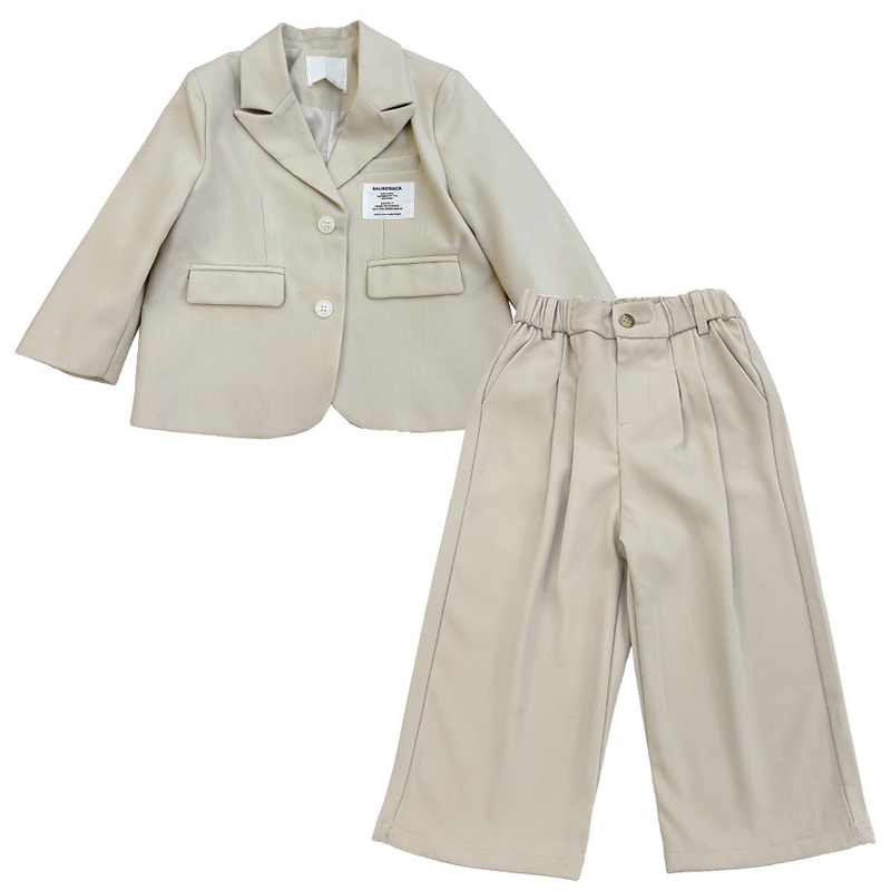 Chaqueta informal de colores pastel para niño, conjuntos de ropa para niño pequeño, trajes para niño pequeño, trajes bonitos para niño, trajes para niño 2022: Beige / 90