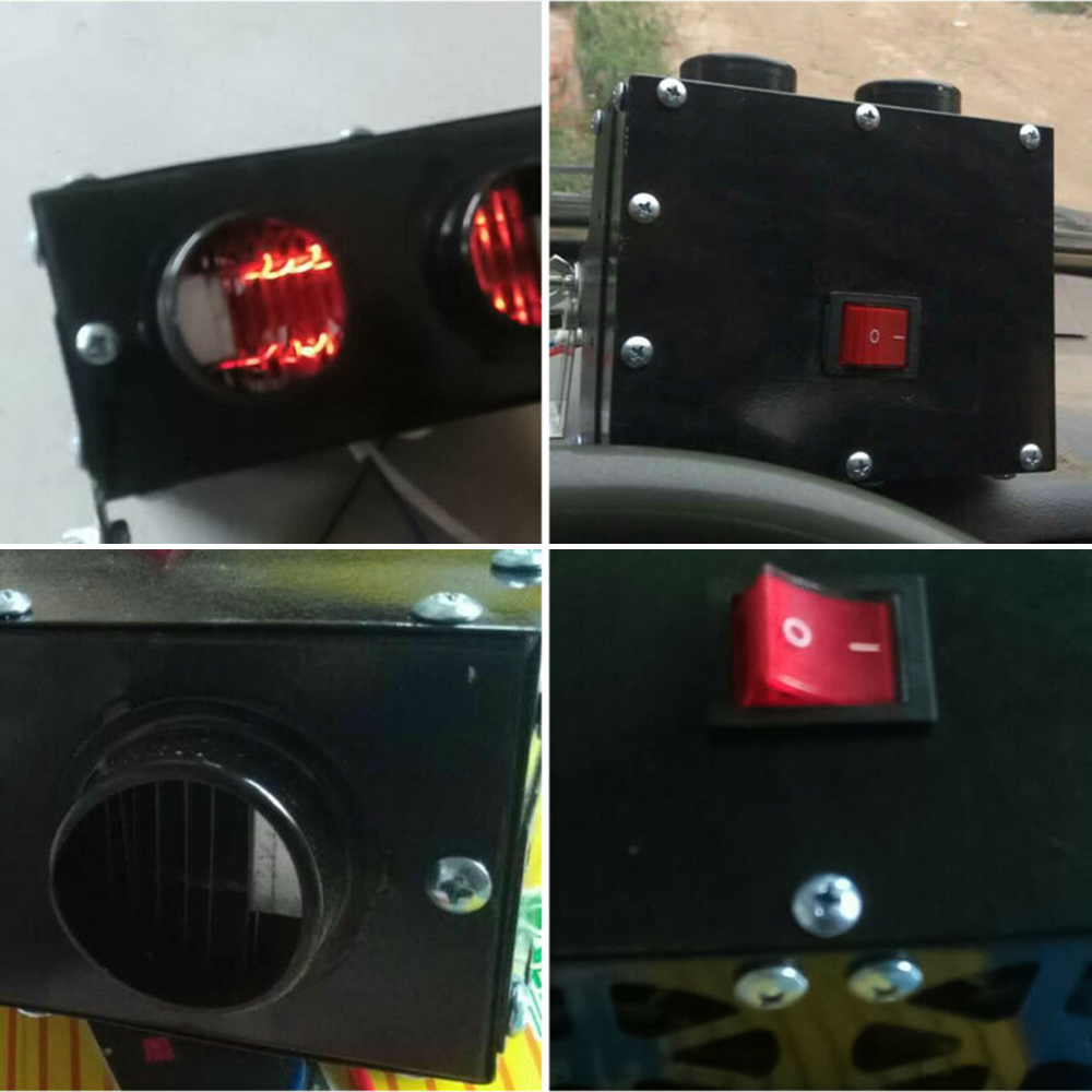 Descongelador negro de 24V, accesorios de calentador rápido, Interior de coche eléctrico