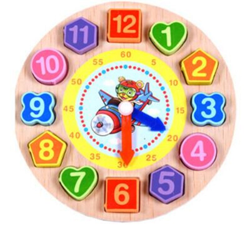 Montessori Giocattolo Animale Del Fumetto Educativo di Legno In Rilievo Orologio Digitale Puzzle Divertente Gadget Della Novità Giocattolo Interessante Per I Bambini: tiger