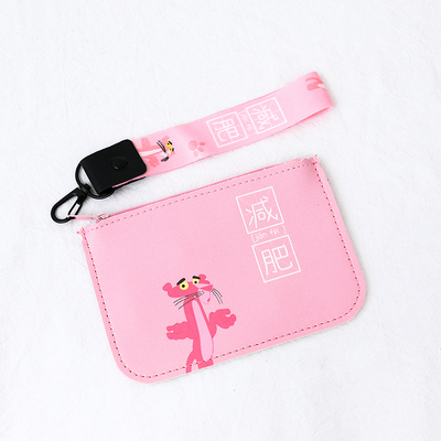 Monederos de cuero animal de dibujos animados para mujer, Mini cartera con cremallera, monedero pequeño, bolsa de almacenamiento de auriculares para chicas, monedero con cordón: lose weight