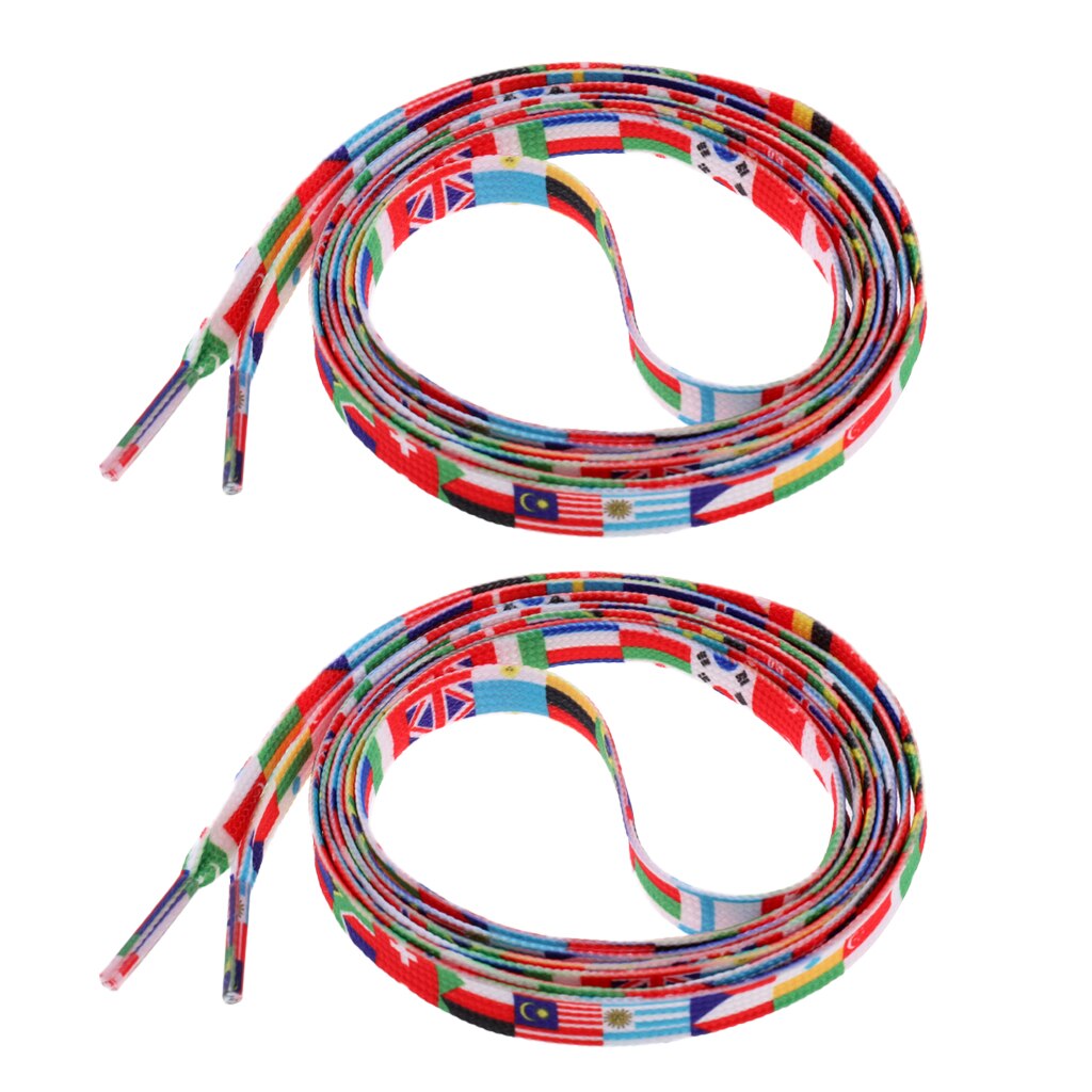 Lovoski-cordones para deportes al aire libre, cuerda para patines de 180cm, patines de hielo, cordones de Hockey, botas, cuerda, 1 par: Flag Pattern