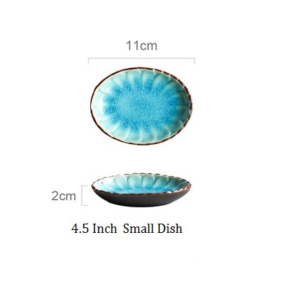 Bol à soupe en céramique série de glaçure craquelée bol à riz poisson cuit à la vapeur bol à fruits cuillère à soupe vaisselle: Petit plat de 4.5 pouces