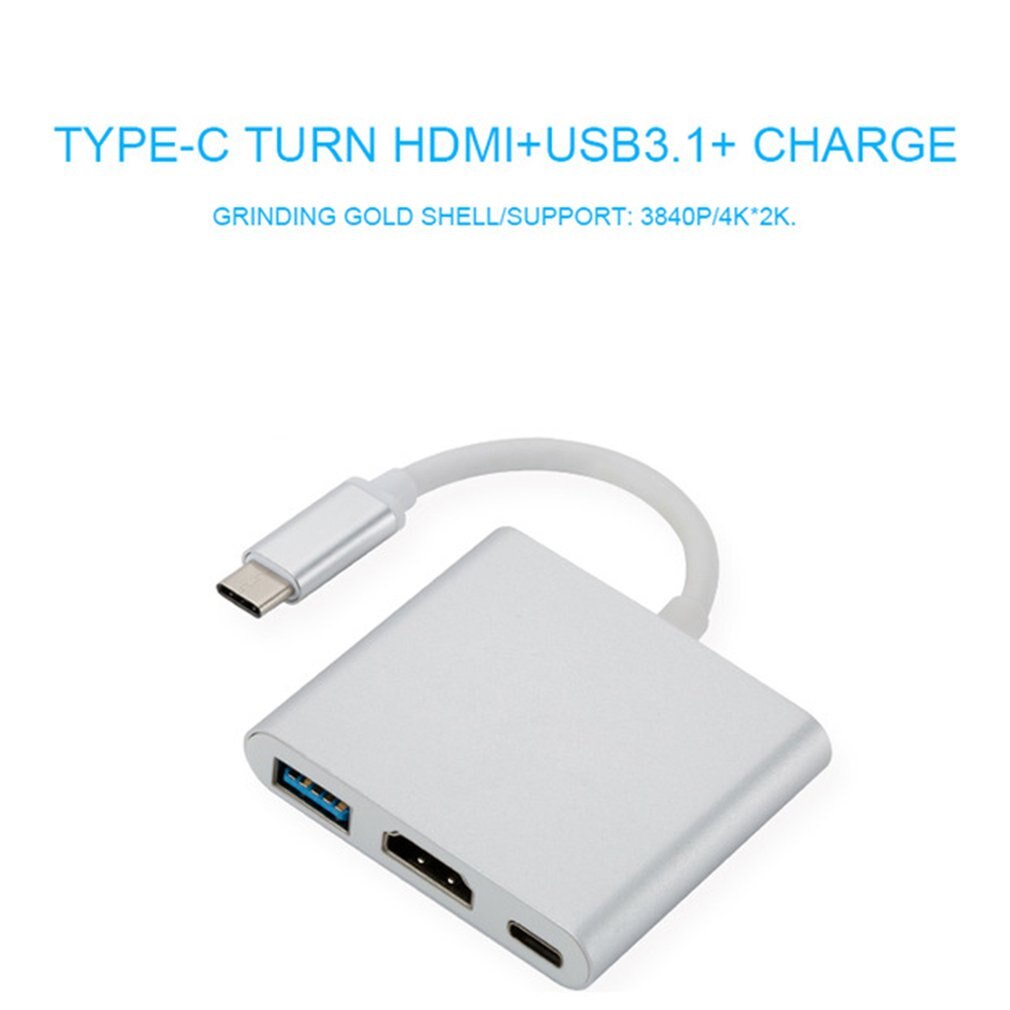 USB-C Naar Hdmi 3 In 1 Kabel Converter Voor Apple Macbook Usb 3.1 Thunderbolt 3 Type C Switch Naar Hdmi 4K Hub Adapter Kabel 1080P