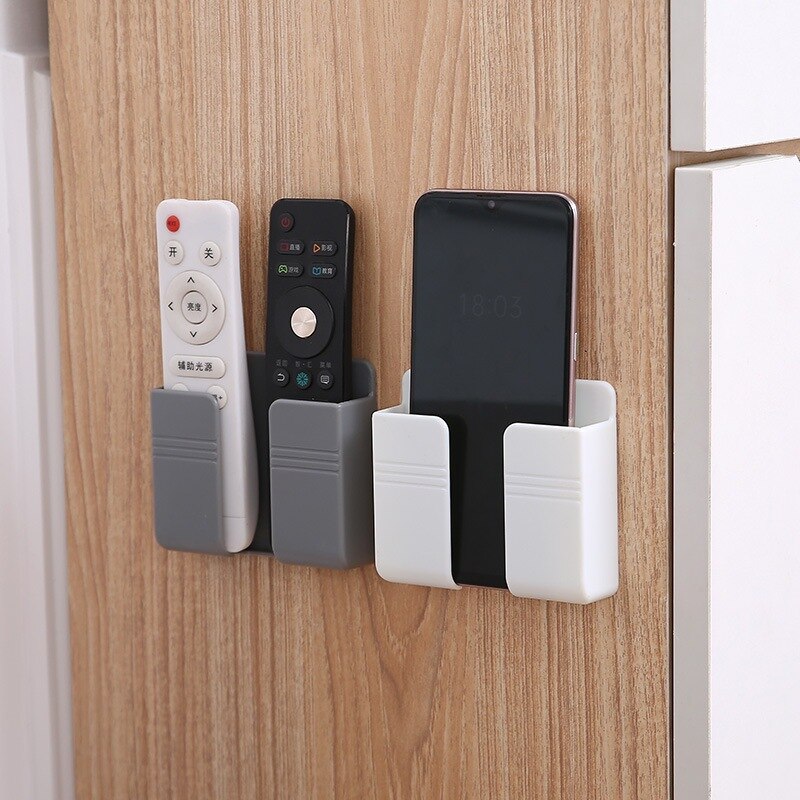 Wall Mounted Organizer Air Conditioner TV Remote Control Storage Box Mobile Phone Plug Holder Multifunction USB Charging Stand