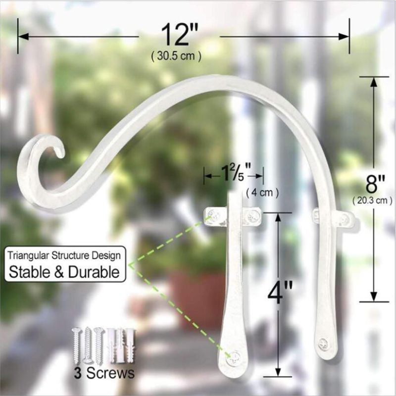 Maceta nórdica de flor para colgar en pared, soporte de planta, gancho para soporte, decoración de balcón, L5YE: Blanco