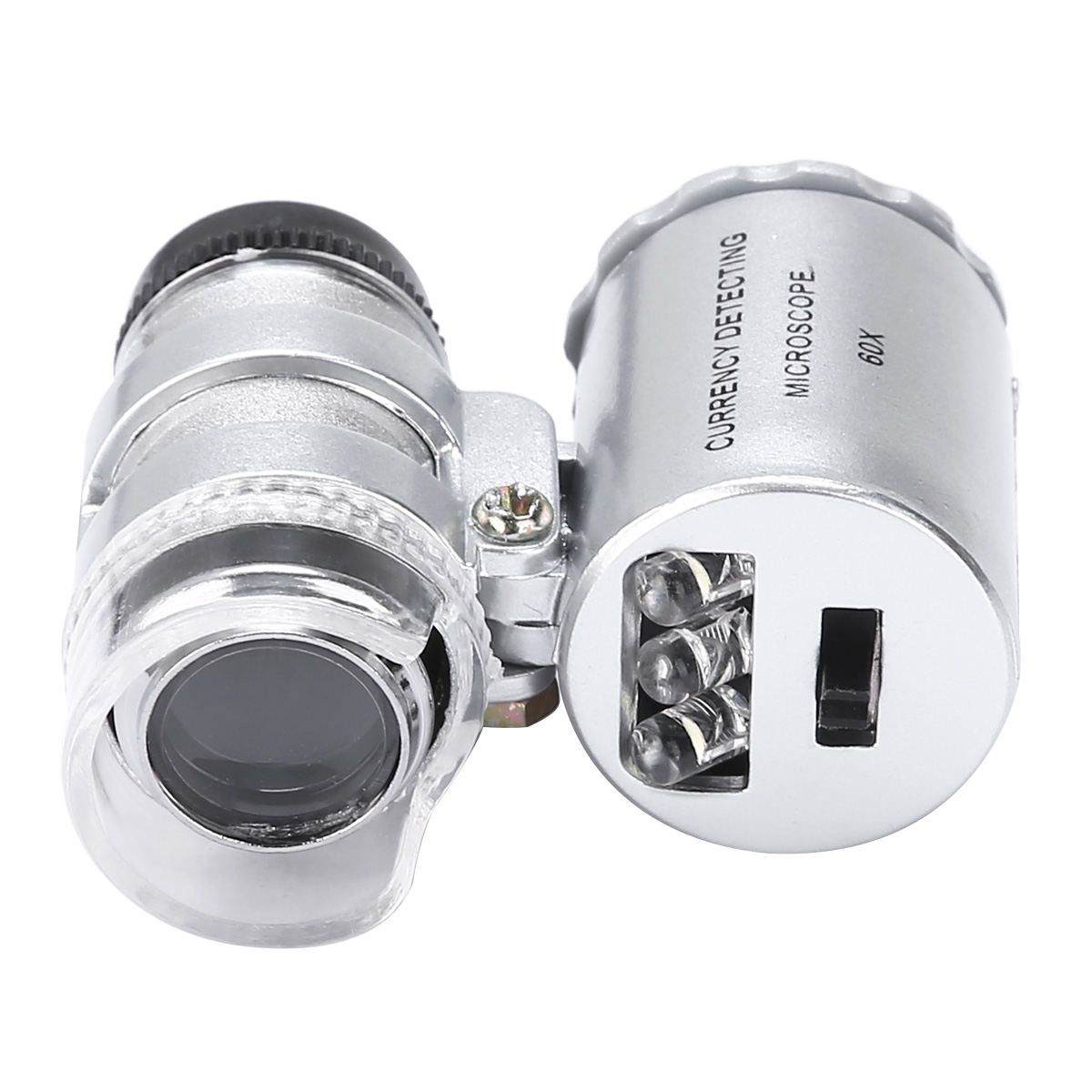 Pocket Microscope Magnifier LED UV Jewellery Glass 60x Magnifier Jeweller Loupe Printing Industry With LED White Light