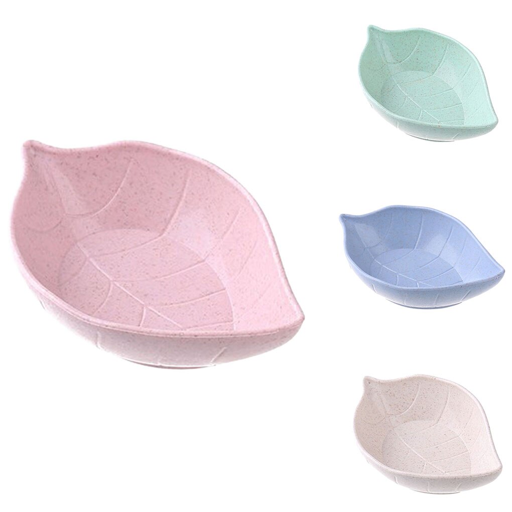 Wheat Straw Leaf Shape Seasoning Dishes Table Sauce Container Kitchen Cutlery Snack Plate 7*11cm