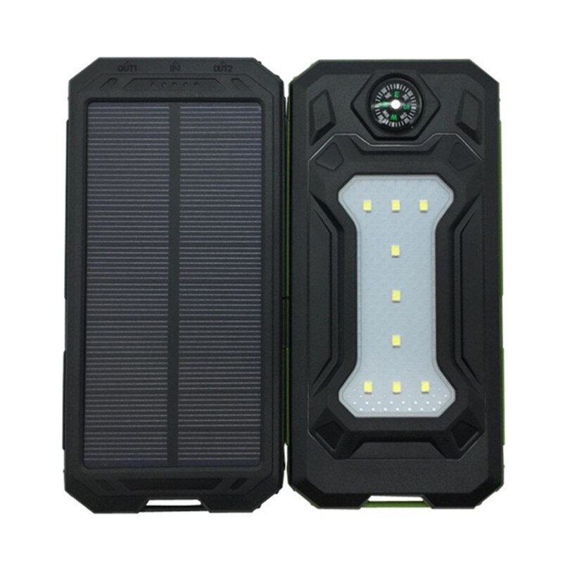 Solar powerbank echt 20000 mah dubbele usb externe waterdichte polymeer batterijlader buitenlamp powerbank ferisi
