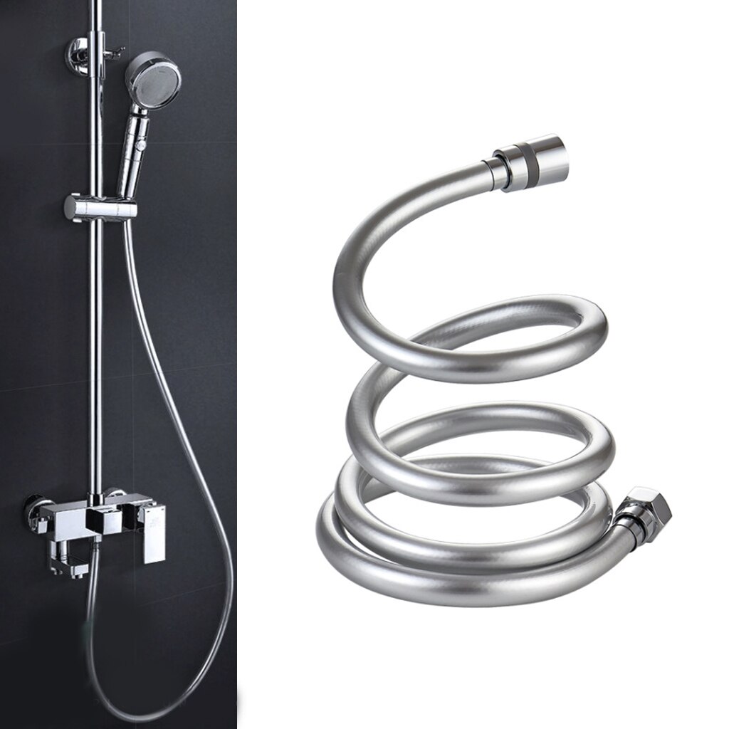High Pressure Silver PVC Smooth Shower Hose For Bath Handheld Shower Head Flexible Shower Hose