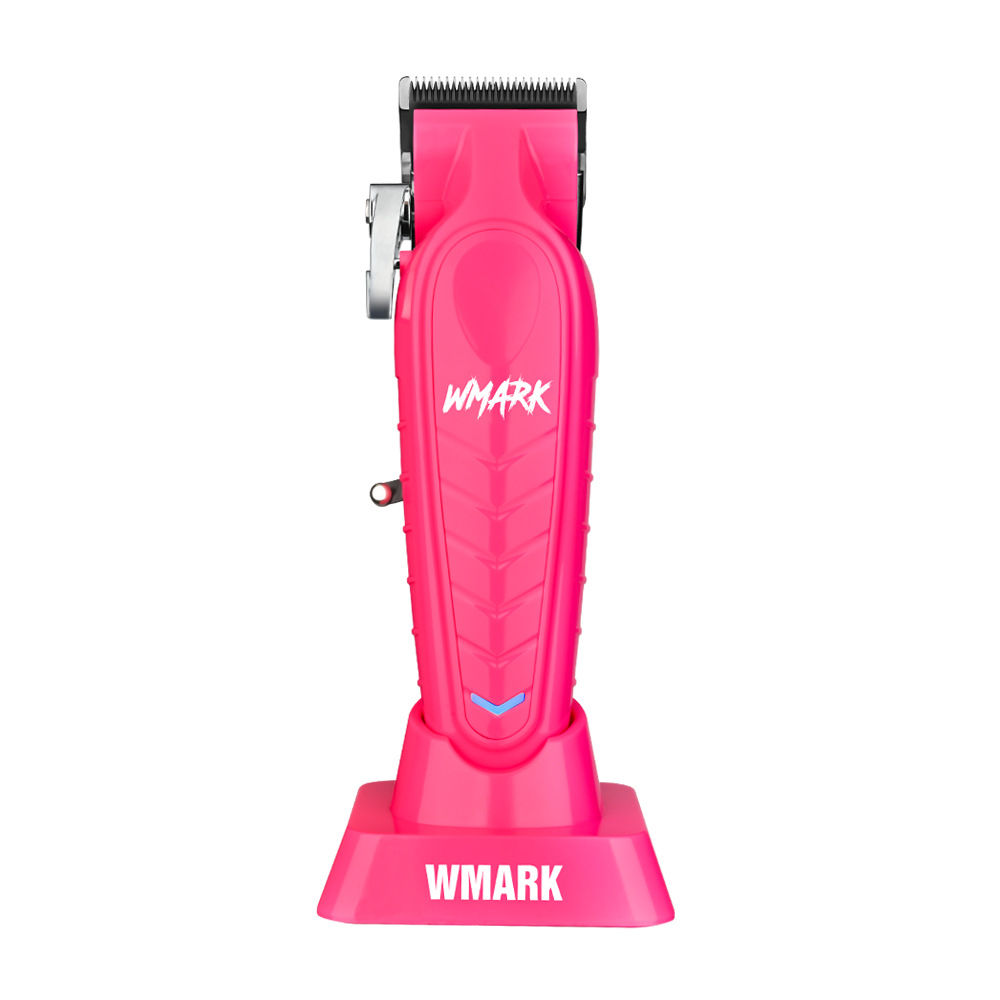 WMARK hair clipper NG-139 oil head electric clippers charging base hair salon special: Pink / CN Plug