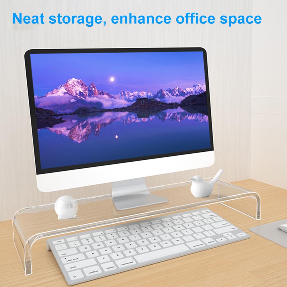 Premium Acrylic Computer Monitor Stand Neck Protection Multi-media Desktop Laptop Holder Desk Stand Computer Monitor Riser