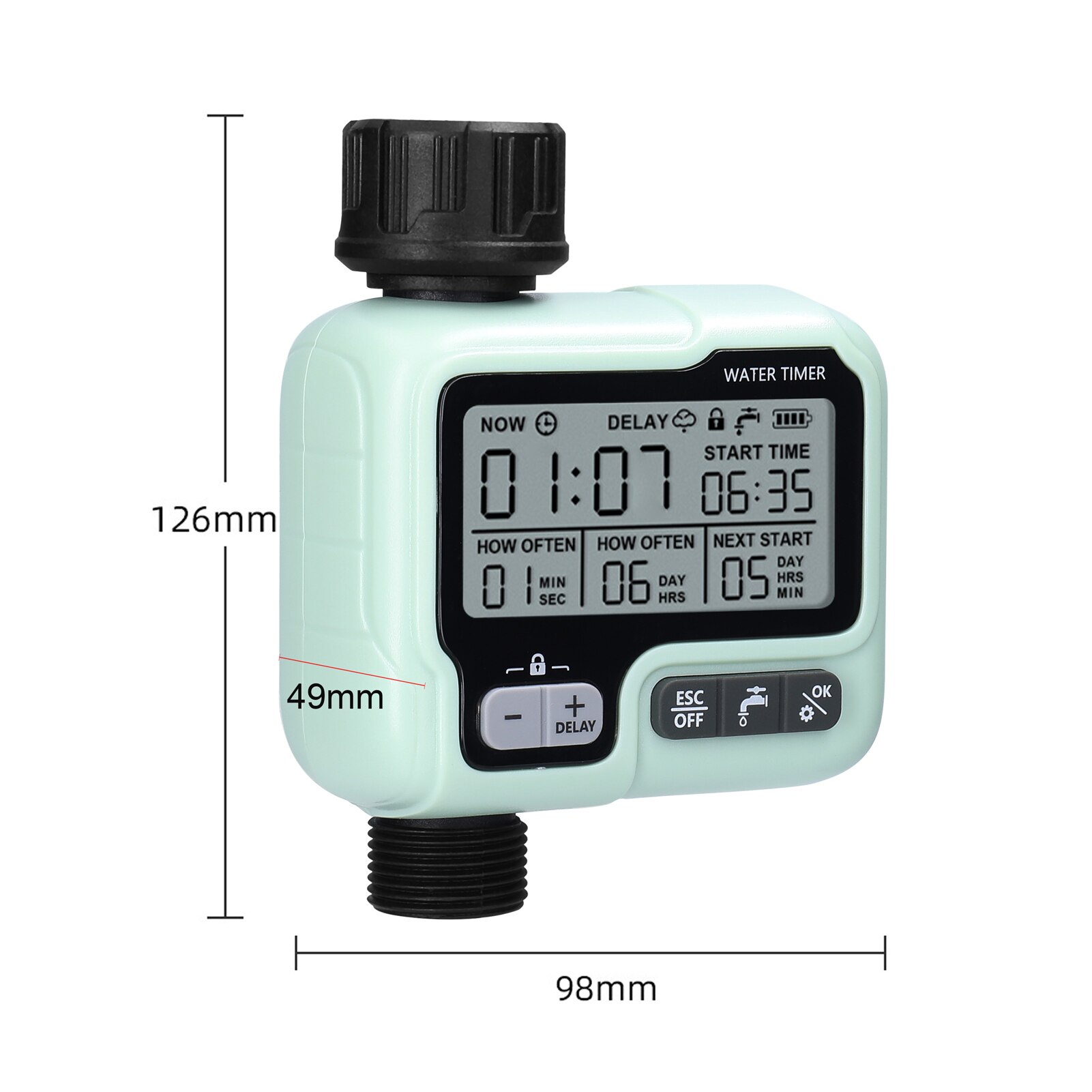 Intelligent Auto Irrigator Controller Home Garden Water Timer Auto Drip Irrigation System Controller for 3/4 Inch Hose Faucets