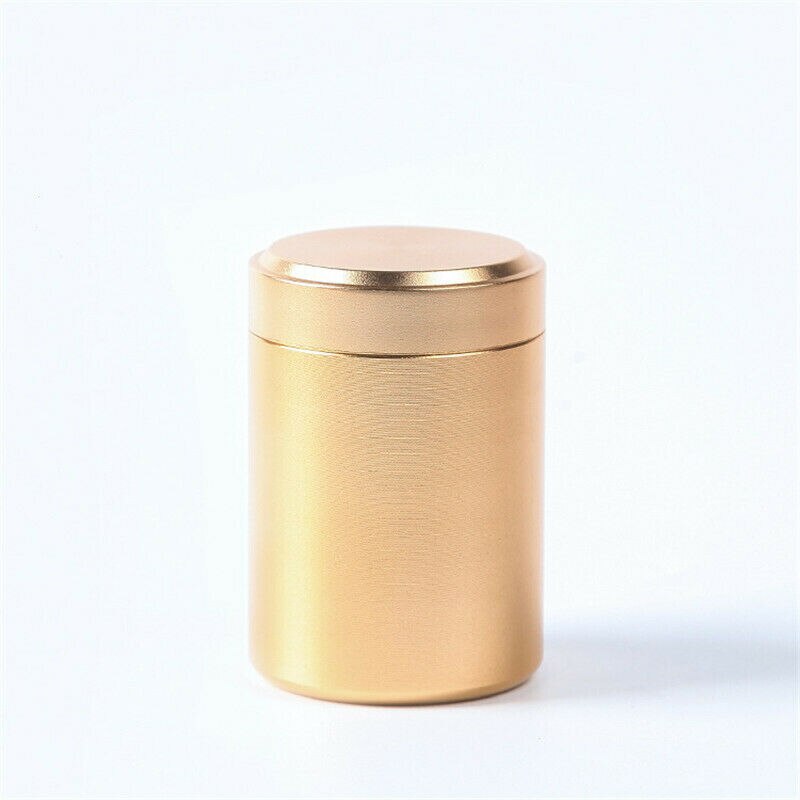Colorful Durable Aluminum Herb Stash Jar Airtight Smell Proof Container Bottle Pots 70ML: Gold