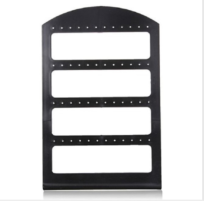 Simple 48 Holes Jewelry Organizer Stand Black Plastic Earring Holder Pesentoir Earrings Display Rack Etagere For