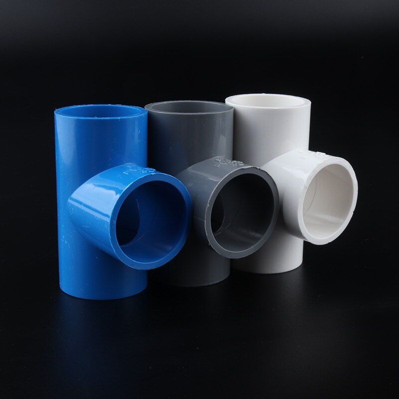 3pcs PVC Connector Inner Dia. 32mm Pipe Fittings Cap Straight Tee Wye Y Connector Elbow Cross for Pipe Repairing Aquarium Water: White 32mm / Tee