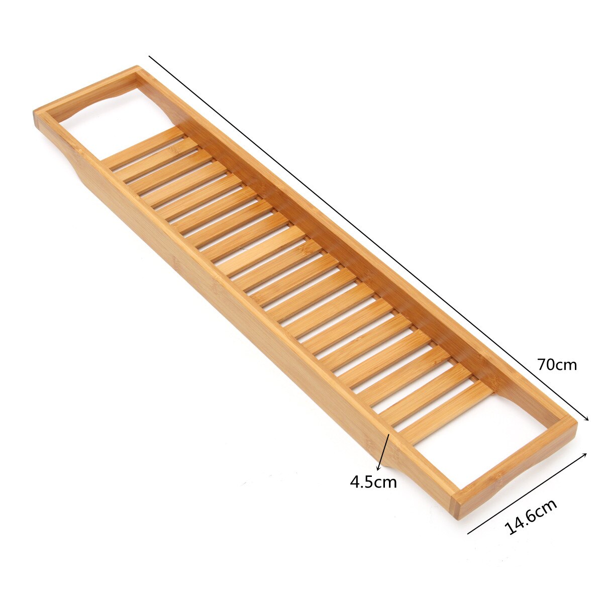 Extendable Bamboo Bath Caddy Tray Adjustable Home Spa Wooden Bathtub Tray Book Wine Tablet Holder Reading Rack: E Can Not Extendable